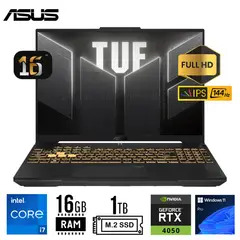 ASUS - LAPTOP TUF F16 FX607VU-RL091 CORE I7-13620H RAM 16GB SSD 1TB RTX 4050 6GB 16" FHD IPS WIN 11