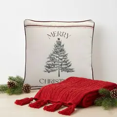 ZALMOHADAS - Pack Navideño FarmHouse Cojín + Manta Decorativa