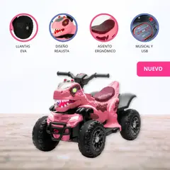 BEAUTIFUL - Cuatrimoto a Batería para Niños «BUGUE» Pink