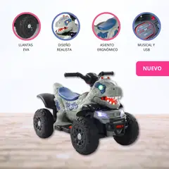 BEAUTIFUL - Cuatrimoto a Batería para Niños «BUGUE» Gris