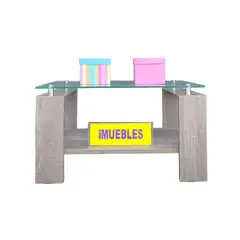 TEMEL - Mesa de Centro con Vidrio Color Macchiato Modelo MISS -