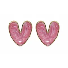 GENERICO - Aretes de corazon ROSA