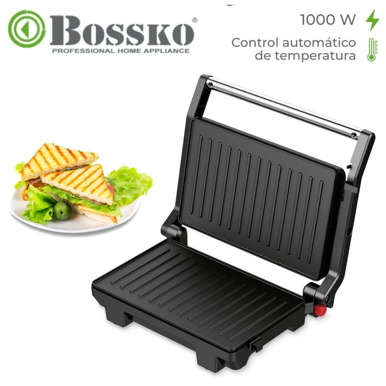 Mini grill Panini BK-435GP Antiadherente 1000w Negro
