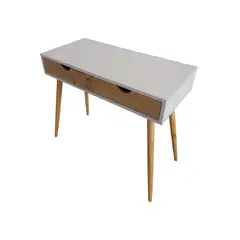 GENERICO - Escritorio Compacto Blanco con 2 Cajones - Ideal para Oficina y Estudio