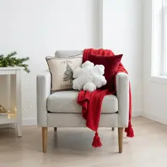 ZALMOHADAS - Pack Navideño FarmHouse Premium Cojines + Manta Decorativa