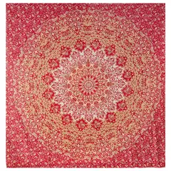 GENERICO - Mandala Manta Sábana Multiusos para Playa Bora Bora Rojo de Algodón