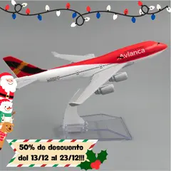 GENERICO - Avión de Metal a escala 15cm B747 AVIANCA