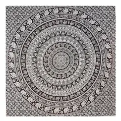 MAGE DISTRIBUTION - Mandala Manta Sabana Multiusos para Playa TSol y Mar de Algodón - Negro