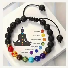 GENERICO - Pulsera Hombre Mujer - Pulsera 7 Chakras - Piedras Naturales