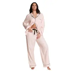 VICTORIA'S SECRET - PIJAMA VICTORIAS SECRET DE FRANELA DE ALGODÓN ROSA