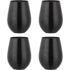 KOTIINI - Set x 4 vasos acero inoxidable 550ml negro