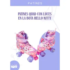 GENERICO - PATINES CON LUCES EN LAS BOTAS 4 RUEDAS MODELO HELLO KITTY / M (34-37)