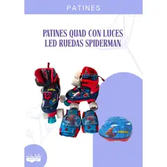 GENERICO - PATINES C/LUCES 4 RUEDAS MODELO SPIDERMAN / M (34-37)