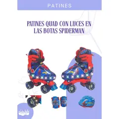 GENERICO - PATINES C/LUCES EN LA BOTA 4 RUEDAS MODELO SPIDERMAN / S (30-34)