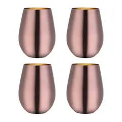 KOTIINI - Set x 4 vasos acero inoxidable 550ml oro rosa