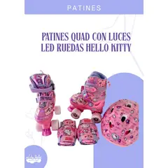 GENERICO - PATINES C/LUCES 4 RUEDAS MODELO HELLO KITTY FUCSIA M (34-37)