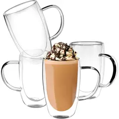 KOTIINI - Set 4 tazas altas vidrio doble pared Verona 400ml