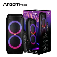 ARGOMTECH - Parlante Inalámbrico Rave 80 Bajos potentes Bluetooth - Negro