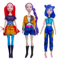 GENERICO - Kpop Demon hunters Pack de 3 Muñecas MUSICALES V3 30 cm aprox Huntrix