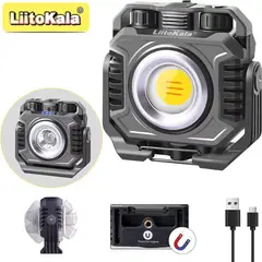 LIITOKALA - Linterna de Taller LED Recargable con Imán Luz Ajustable y Base 360°