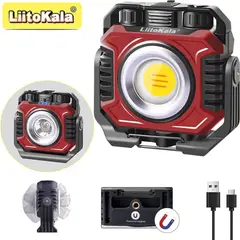 LIITOKALA - Linterna de Taller LED Recargable con Imán Luz Ajustable y Base 360°