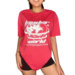 ENGELL - Polo Oversize Heart World Fucsia