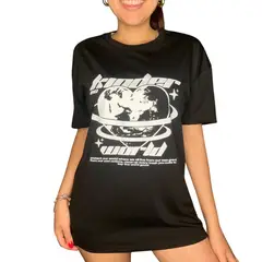 ENGELL - Polo Oversize Heart World Negro