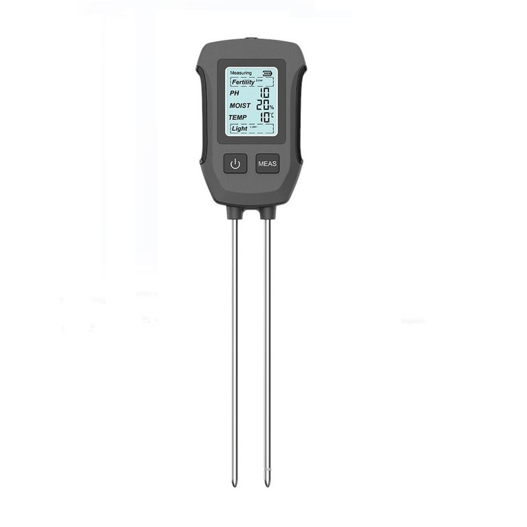Medidor de Suelo 5 en 1 PH Fertilidad Humedad Temperatura Luz LCD
