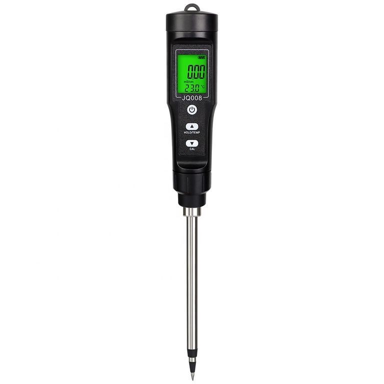 Medidor Digital EC de Suelo con Temperatura Pantalla LCD Profesional para Plantas 28 cm