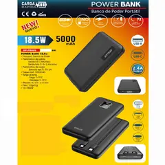 OPALUX - Power Bank 5000mAh Carga Rápida 18.5 W