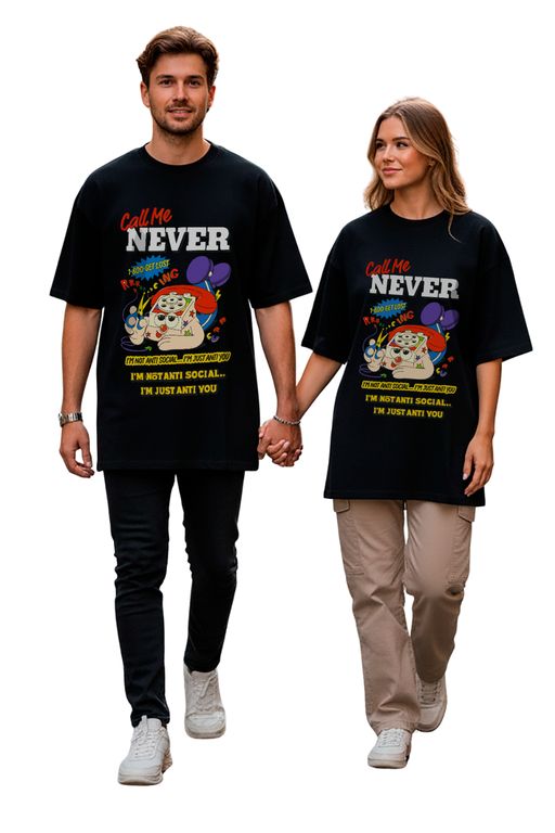 POLO OVERSIZE UNISEX MANGA CORTA CALL ME NEVER