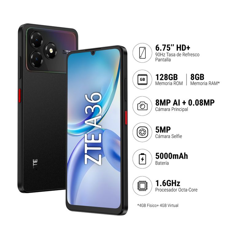 BLADE A36 4GB+128GB - negro