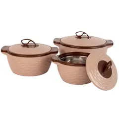 BELESSI - Set de 3 Fuentes Insuladas Herméticas Crema Multiuso (fuente y contenedor) con Tapa