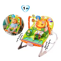 HUANGER - Silla Mecedora para Bebé con Vibración Relajante y Juguetes - León