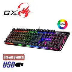 GENIUS - Teclado Mecánico Gaming GX Scorpion K12 RGB Brown Switch USB AI Negro