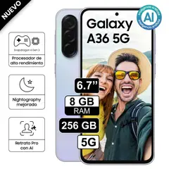 SAMSUNG - Celular Libre Galaxy A36 67 256GB 8GB RAM Violeta