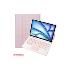 CASE - Funda Con Teclado Bluetooth Touchpad para iPad AIR 11 M2 M3 - rosado