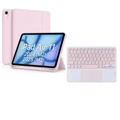 SPACE - FUNDA PARA IPAD AIR 11 2024 m2 m3 Teclado por fuera Touchpad ROSADO