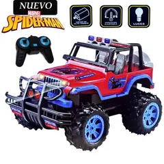 MARVEL - Juguete Carro Todo Terreno de SPIDERMAN con Luces y Control 388-25