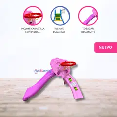 CUZKA - Tobogan con Canasto para Niños «RIDERE» PINK