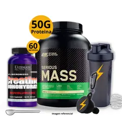 ULTIMATE NUTRITION - Ganador de masa Serious mass 6lb Vainilla + Creatina 300gr + regalos