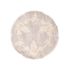 PANORAMA HOGAR - SETX3 TAPETES 25CM REDONDO POLIESTER BORDADO BEIGE