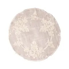 PANORAMA HOGAR - SETX2 TAPETES 30CM REDONDO POLIESTER BORDADO BEIGE