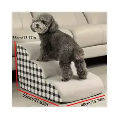 GENERICO - Escalera para Perros 3 Pasos de Espuma Memory Foam