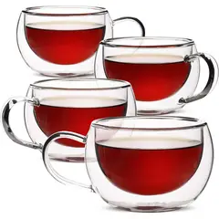 KOTIINI - Set 4 tazas vidrio doble pared Verona 270ml