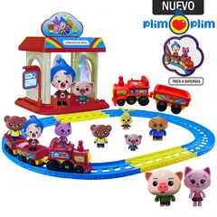PLIM PLIM - Juguete Set Estacionamiento Tren de con Luces y Sonido