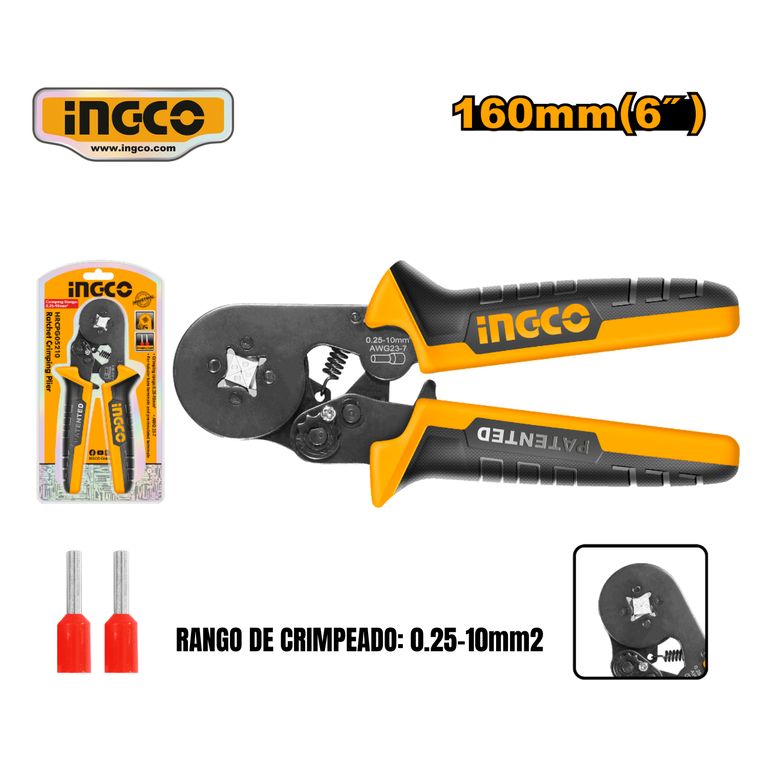 HRCPG05210 ALICATE CRIMPEADOR DE TERMINALES 6 160MM