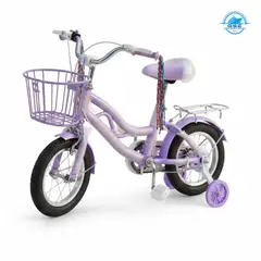GENERICO - Bicicleta Morado Aro 12 Infantil con Canastilla de Metal para Niña 3 a 5 años