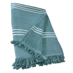 MAGE DISTRIBUTION - Toalla de Playa Turca Verde Claro con Líneas Blancas 90cm x 180cm