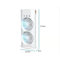 GENERICO - Ventilador Doble Aire Frio y Humidificador con Control Remoto con USB